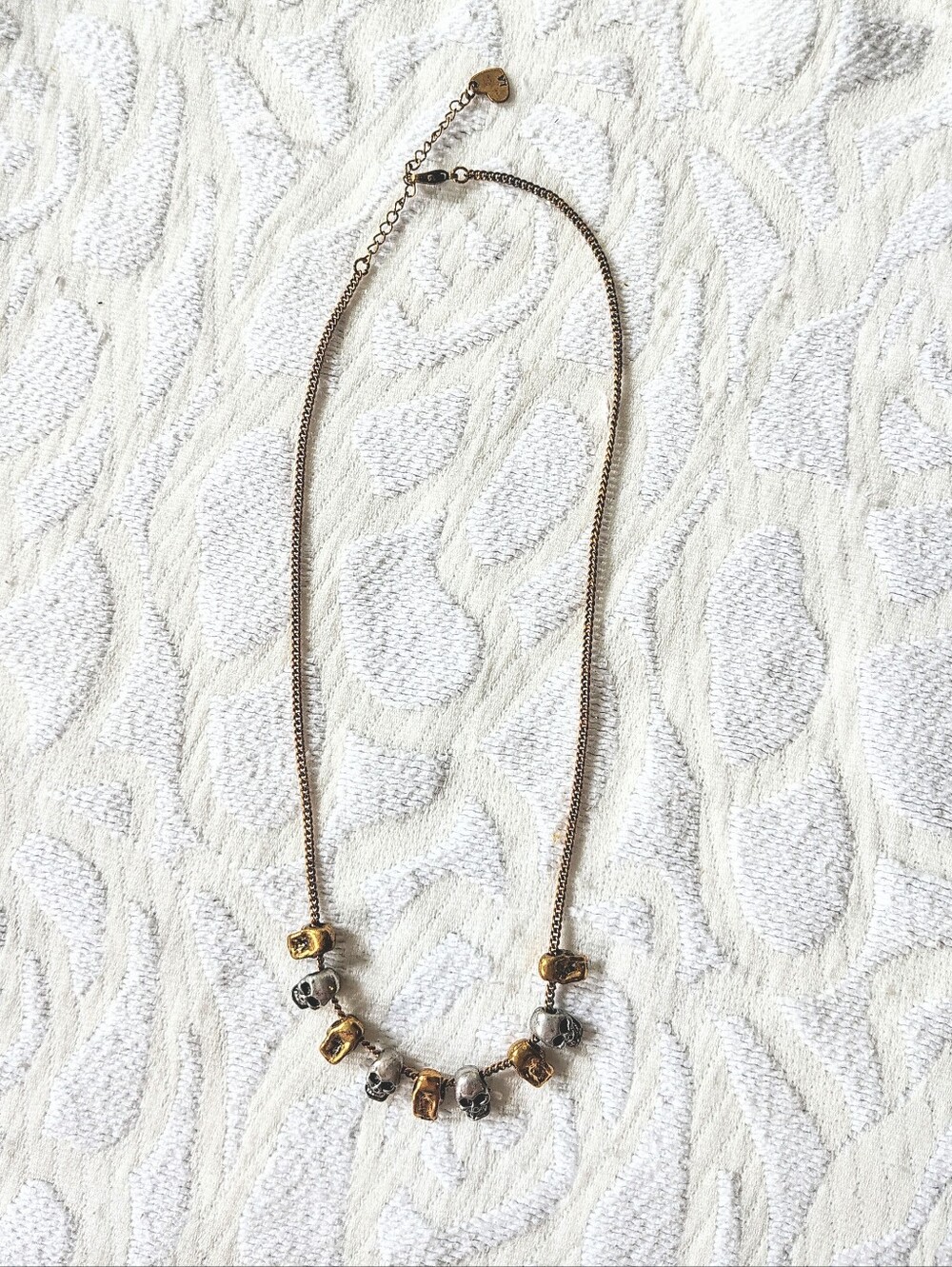 Brandy Melville Dual Tone Skull Necklace
